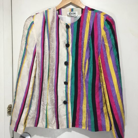 Encore Jackets & Blazers - VINTAGE ENCORE STRIPE BLAZERS SIZE 16